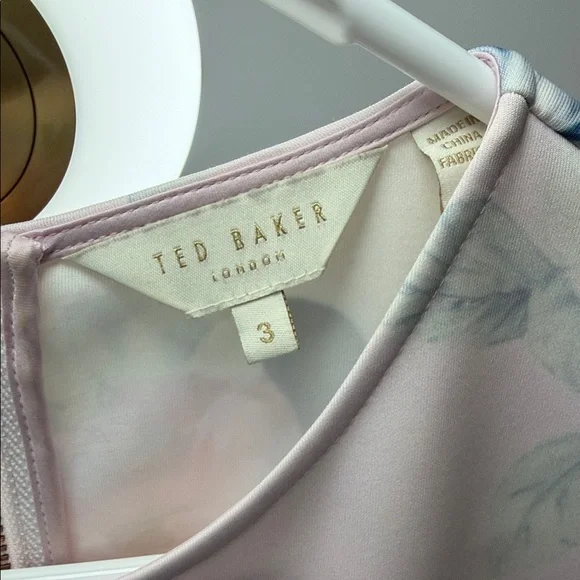 Ted Baker Pink and Blue Floral Midi Dress - Picture 2 of 8